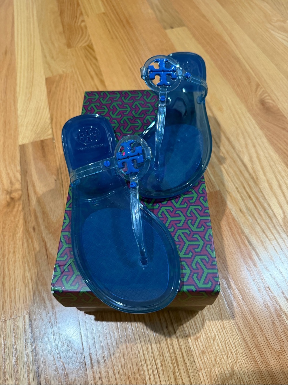 Tory Burch Blue Jelly Mini Miller Flat Thong Sandals